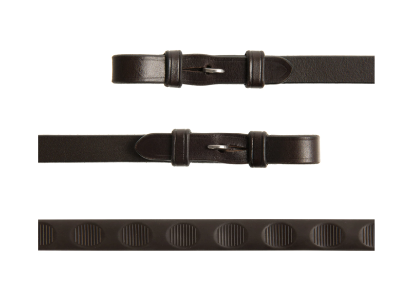 Thumb Grip Reins - Havana 5/8-1